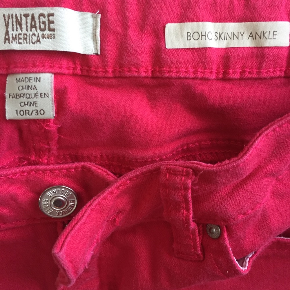 . SOLD.   Vintage America Bluesskinny ankle jeans